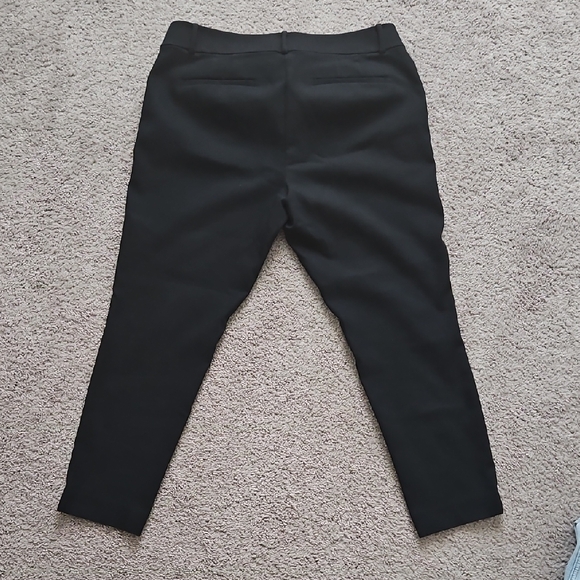 LOFT Curvy Skinny Dress Pants with Silver Glitter Trim - Picture 2 of 4